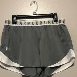 Under Armour Women's Athletic Gray and White Shorts